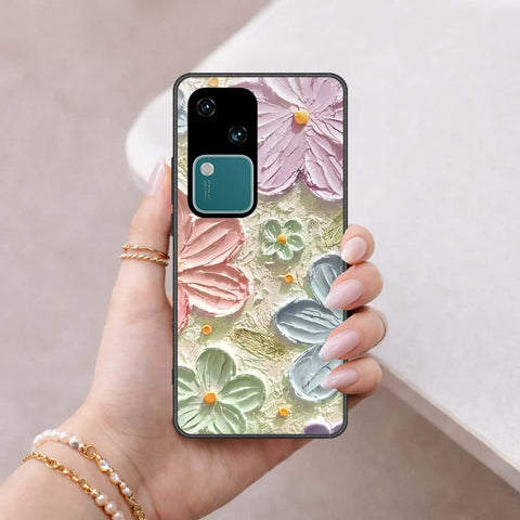 Vivo S18 Cover - Floral Series 4 - HQ Ultra Shine Premium Infinity Glass Soft Silicon Borders Case