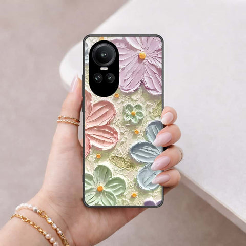 Oppo Reno 10 Pro Cover - Floral Series 4 - HQ Ultra Shine Premium Infinity Glass Soft Silicon Borders Case