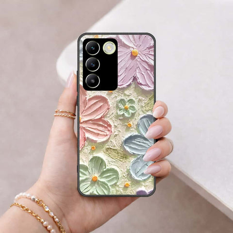 Vivo V30 Lite 4G Cover - Floral Series 4 - HQ Ultra Shine Premium Infinity Glass Soft Silicon Borders Case