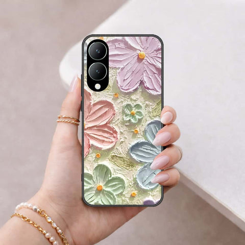 Vivo Y17s Cover - Floral Series 4 - HQ Ultra Shine Premium Infinity Glass Soft Silicon Borders Case