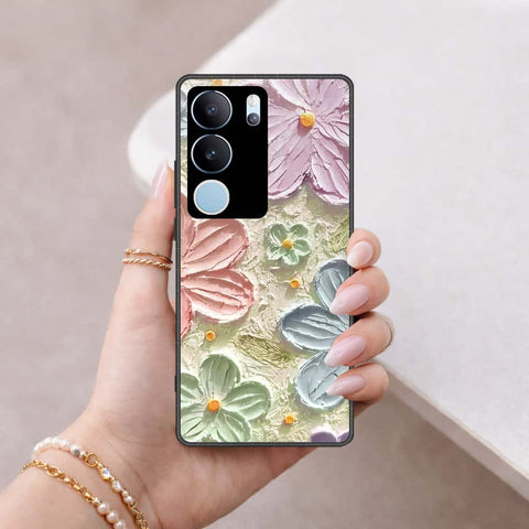Vivo V29 Pro Cover - Floral Series 4 - HQ Ultra Shine Premium Infinity Glass Soft Silicon Borders Case