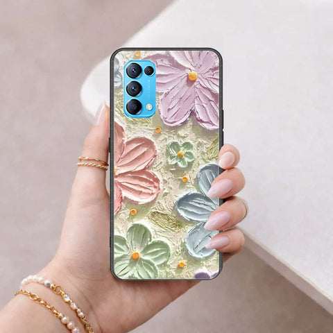 Oppo Reno 5 5G Cover - Floral Series 4 - HQ Ultra Shine Premium Infinity Glass Soft Silicon Borders Case