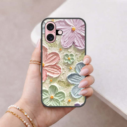 iPhone 16 Plus - Floral Series 4 - HQ Ultra Shine Premium Infinity Glass Soft Silicon Borders Case