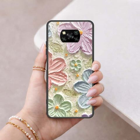 Xiaomi Poco X3 Cover - Floral Series 4 - HQ Ultra Shine Premium Infinity Glass Soft Silicon Borders Case