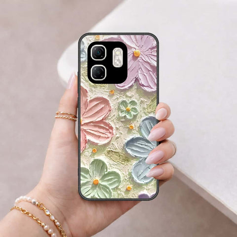 Infinix Hot 50i Cover - Floral Series 4 - HQ Ultra Shine Premium Infinity Glass Soft Silicon Borders Case