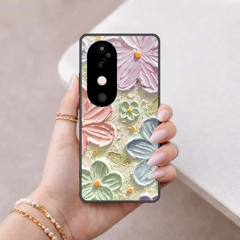 Vivo V40 Cover - Floral Series 4 - HQ Ultra Shine Premium Infinity Glass Soft Silicon Borders Case