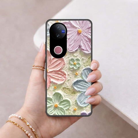 Vivo V50e Cover - Floral Series 4 - HQ Ultra Shine Premium Infinity Glass Soft Silicon Borders Case