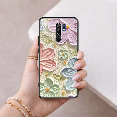 Xiaomi Redmi 9 Cover - Floral Series 4 - HQ Ultra Shine Premium Infinity Glass Soft Silicon Borders Case