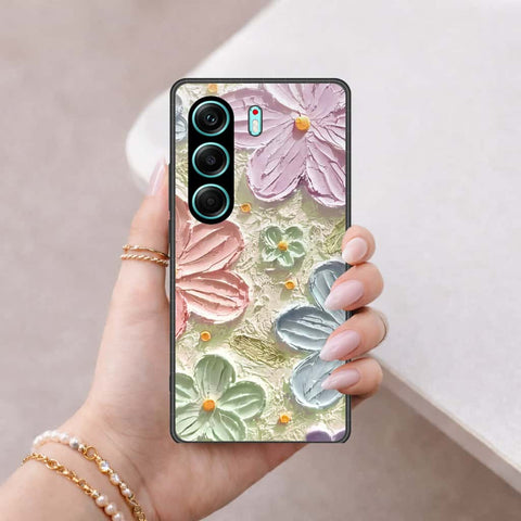 Tecno Camon 40 Pro Cover - Floral Series 4 - HQ Ultra Shine Premium Infinity Glass Soft Silicon Borders Case