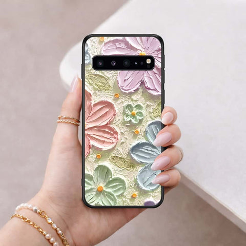 Samsung Galaxy S10 5G Cover - Floral Series 4 - HQ Ultra Shine Premium Infinity Glass Soft Silicon Borders Case