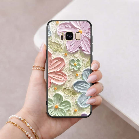 Samsung Galaxy S8 Cover - Floral Series 4 - HQ Ultra Shine Premium Infinity Glass Soft Silicon Borders Case