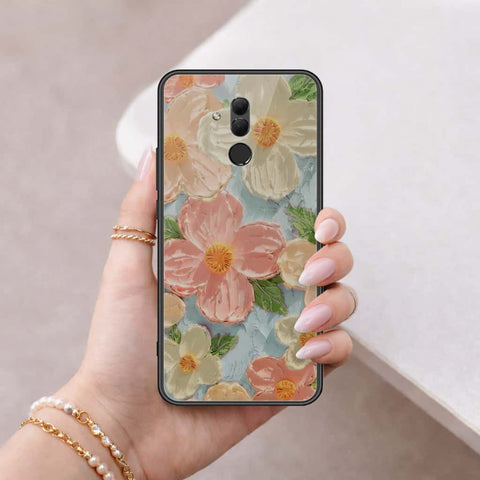 Huawei Mate 20 Lite Cover - Floral Series 4 - HQ Ultra Shine Premium Infinity Glass Soft Silicon Borders Case