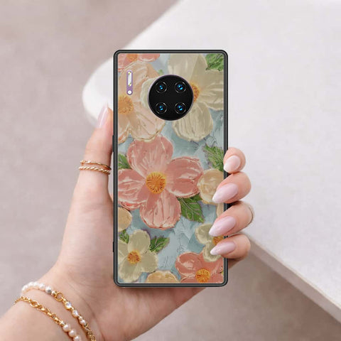 Huawei Mate 30 Pro Cover - Floral Series 4 - HQ Ultra Shine Premium Infinity Glass Soft Silicon Borders Case