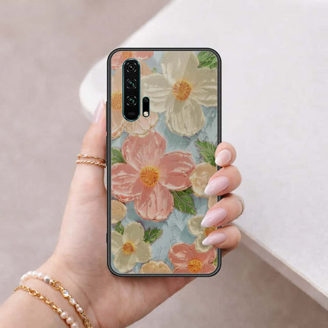 Honor 20 Pro Cover - Floral Series 4 - HQ Ultra Shine Premium Infinity Glass Soft Silicon Borders Case