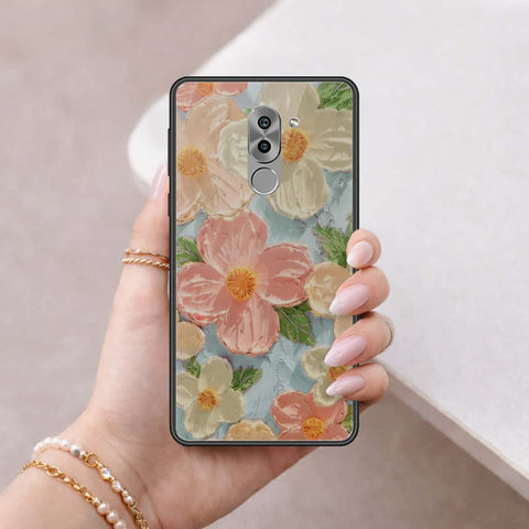 Huawei Honor 6X Cover - Floral Series 4 - HQ Ultra Shine Premium Infinity Glass Soft Silicon Borders Case