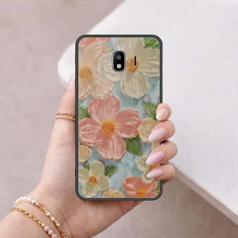Samsung Galaxy J4 2018 Cover - Floral Series 4 - HQ Ultra Shine Premium Infinity Glass Soft Silicon Borders Case