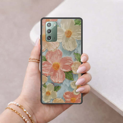 Samsung Galaxy Note 20 Cover - Floral Series 4 - HQ Ultra Shine Premium Infinity Glass Soft Silicon Borders Case