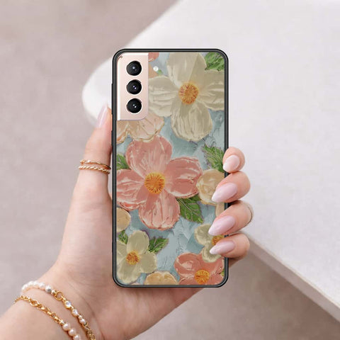 Samsung Galaxy S21 Plus 5G Cover - Floral Series 4 - HQ Ultra Shine Premium Infinity Glass Soft Silicon Borders Case