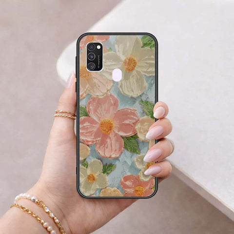Samsung Galaxy M30s Cover - Floral Series 4 - HQ Ultra Shine Premium Infinity Glass Soft Silicon Borders Case