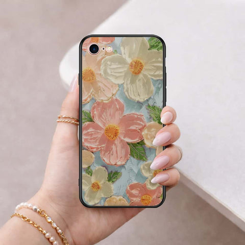iPhone 8 / 7 - Floral Series 4 - HQ Ultra Shine Premium Infinity Glass Soft Silicon Borders Case