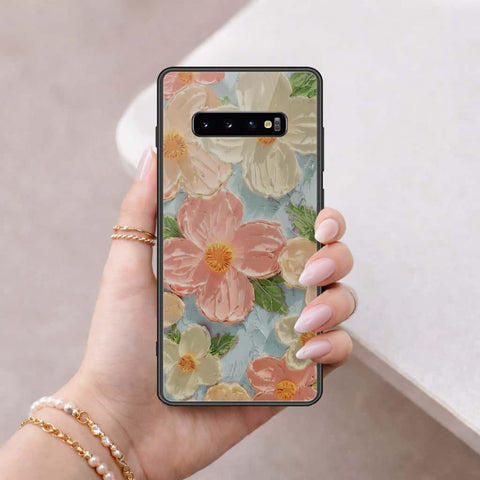 Samsung Galaxy S10 Plus Cover - Floral Series 4 - HQ Ultra Shine Premium Infinity Glass Soft Silicon Borders Case