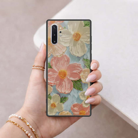 Samsung Galaxy Note 10 Plus Cover - Floral Series 4 - HQ Ultra Shine Premium Infinity Glass Soft Silicon Borders Case