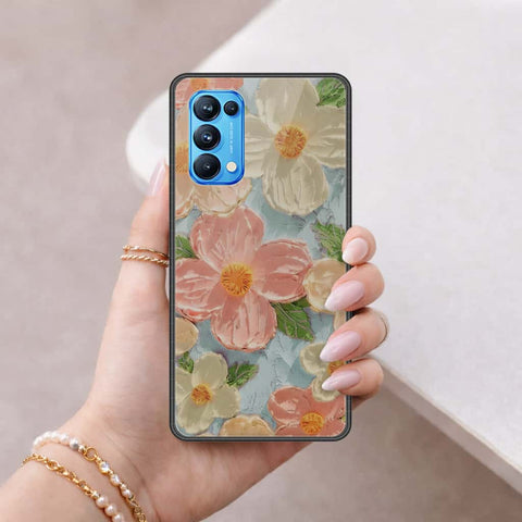 Oppo Reno 5 Pro 5G Cover - Floral Series 4 - HQ Ultra Shine Premium Infinity Glass Soft Silicon Borders Case