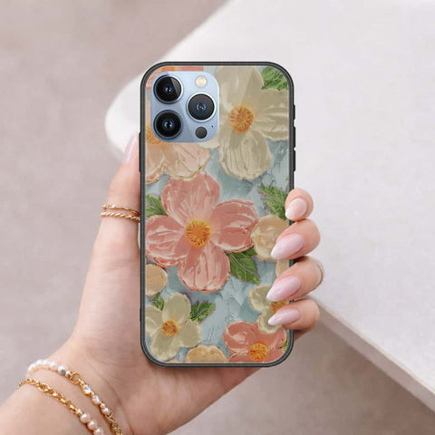 iPhone 13 Pro Max Cover - Floral Series 4 - HQ Ultra Shine Premium Infinity Glass Soft Silicon Borders Case