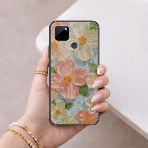 Realme C21Y Cover - Floral Series 4 - HQ Ultra Shine Premium Infinity Glass Soft Silicon Borders Case