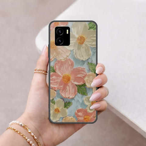 Vivo Y15a Cover - Floral Series 4 - HQ Ultra Shine Premium Infinity Glass Soft Silicon Borders Case