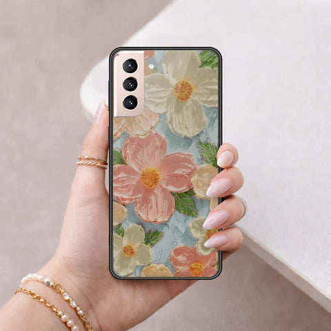 Samsung Galaxy S22 5G Cover - Floral Series 4 - HQ Ultra Shine Premium Infinity Glass Soft Silicon Borders Case