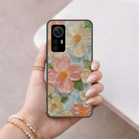 Xiaomi 12 Pro Cover - Floral Series 4 - HQ Ultra Shine Premium Infinity Glass Soft Silicon Borders Case