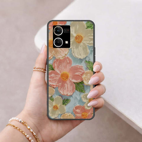 Oppo Reno 8 4G Cover - Floral Series 4 - HQ Ultra Shine Premium Infinity Glass Soft Silicon Borders Case