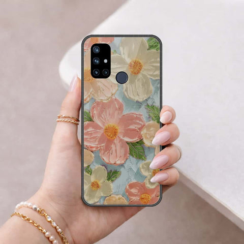 OnePlus Nord N10 Cover - Floral Series 4 - HQ Ultra Shine Premium Infinity Glass Soft Silicon Borders Case