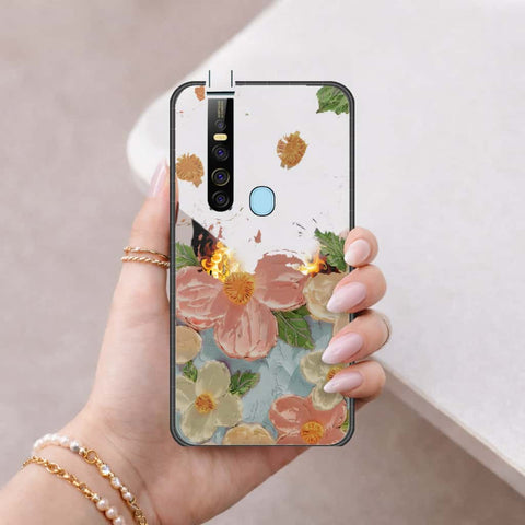 Tecno Camon 15 Pro Cover - Floral Series 4 - HQ Ultra Shine Premium Infinity Glass Soft Silicon Borders Case
