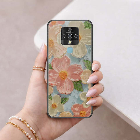 Tecno Camon 16 Cover - Floral Series 4 - HQ Ultra Shine Premium Infinity Glass Soft Silicon Borders Case
