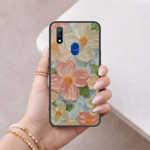 Realme 3 Pro Cover - Floral Series 4 - HQ Ultra Shine Premium Infinity Glass Soft Silicon Borders Case