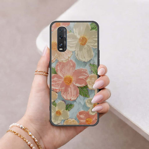 Oppo Find X2 Cover - Floral Series 4 - HQ Ultra Shine Premium Infinity Glass Soft Silicon Borders Case