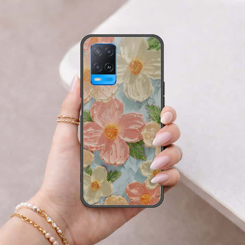 Oppo A54 4G Cover - Floral Series 4 - HQ Ultra Shine Premium Infinity Glass Soft Silicon Borders Case
