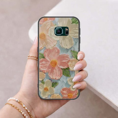 Samsung Galaxy S6 Edge Cover - Floral Series 4 - HQ Ultra Shine Premium Infinity Glass Soft Silicon Borders Case