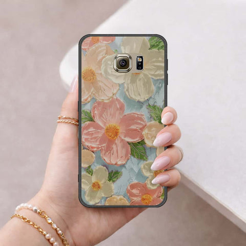 Samsung Galaxy S6 Cover - Floral Series 4 - HQ Ultra Shine Premium Infinity Glass Soft Silicon Borders Case