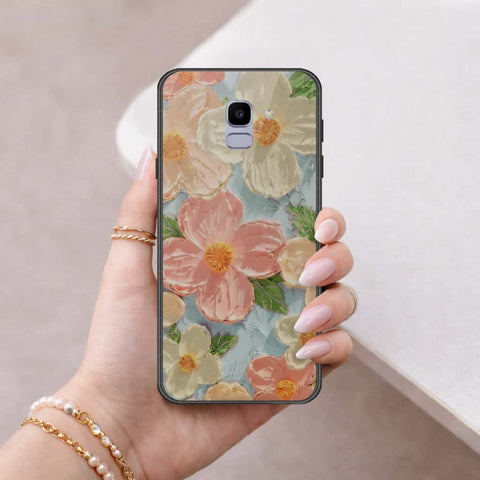 Samsung Galaxy J6 2018 Cover - Floral Series 4 - HQ Ultra Shine Premium Infinity Glass Soft Silicon Borders Case
