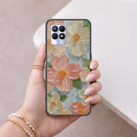 Realme 8i Cover - Floral Series 4 - HQ Ultra Shine Premium Infinity Glass Soft Silicon Borders Case