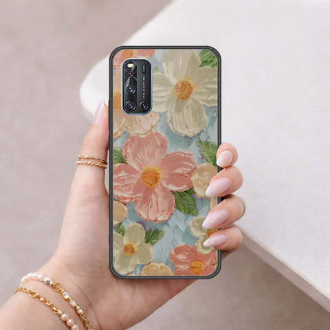 Vivo V19 Cover - Floral Series 4 - HQ Ultra Shine Premium Infinity Glass Soft Silicon Borders Case