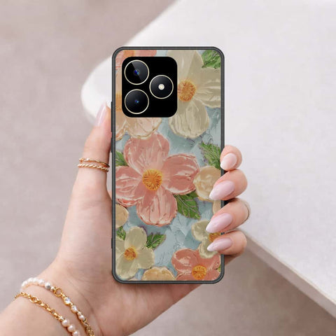 Realme C51 Cover - Floral Series 4 - HQ Ultra Shine Premium Infinity Glass Soft Silicon Borders Case