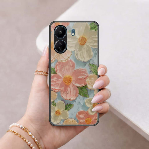 Xiaomi Redmi 13C Cover - Floral Series 4 - HQ Ultra Shine Premium Infinity Glass Soft Silicon Borders Case