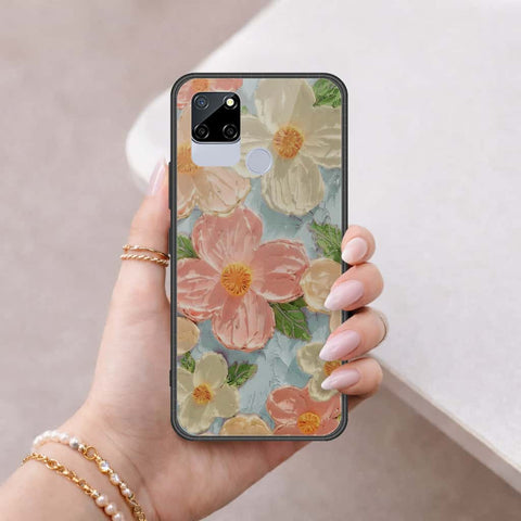 Realme C12 Cover - Floral Series 4 - HQ Ultra Shine Premium Infinity Glass Soft Silicon Borders Case