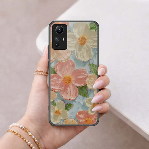 Xiaomi Redmi Note 12S Cover - Floral Series 4 - HQ Ultra Shine Premium Infinity Glass Soft Silicon Borders Case