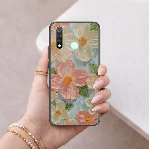 Vivo Y19 Cover - Floral Series 4 - HQ Ultra Shine Premium Infinity Glass Soft Silicon Borders Case