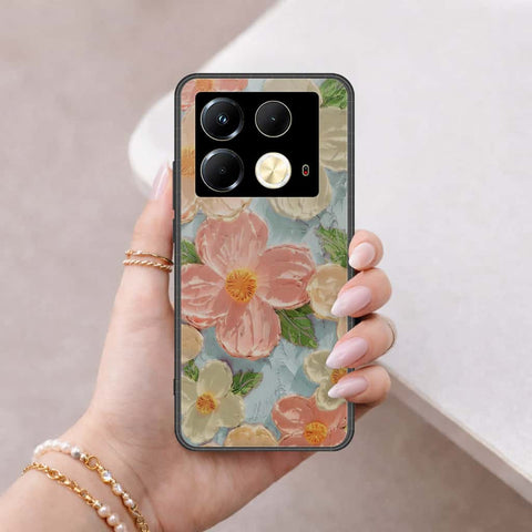 Infinix Note 40 Cover - Floral Series 4 - HQ Ultra Shine Premium Infinity Glass Soft Silicon Borders Case